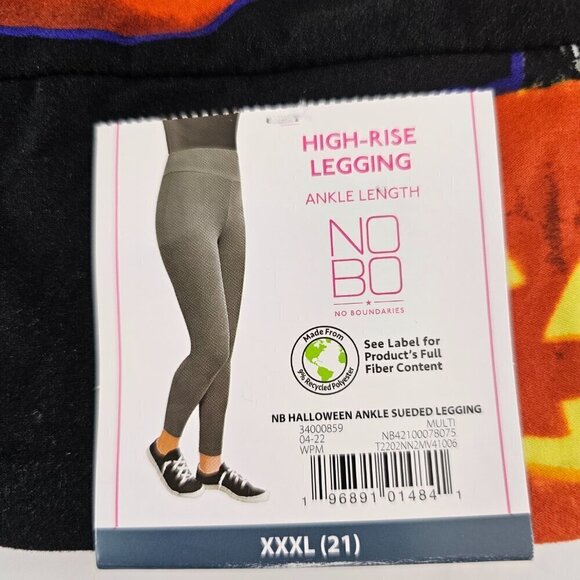 No Boundaries Halloween Jack O Lantern Sueded Ankle Leggings – Small or XXXL - Picture 3 of 16